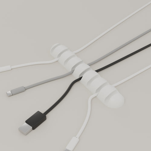 White 170 mm cable organiser with cables