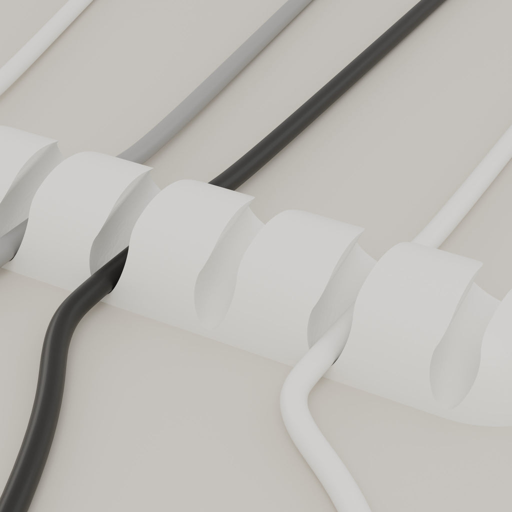 Close up of the cable organiser slots