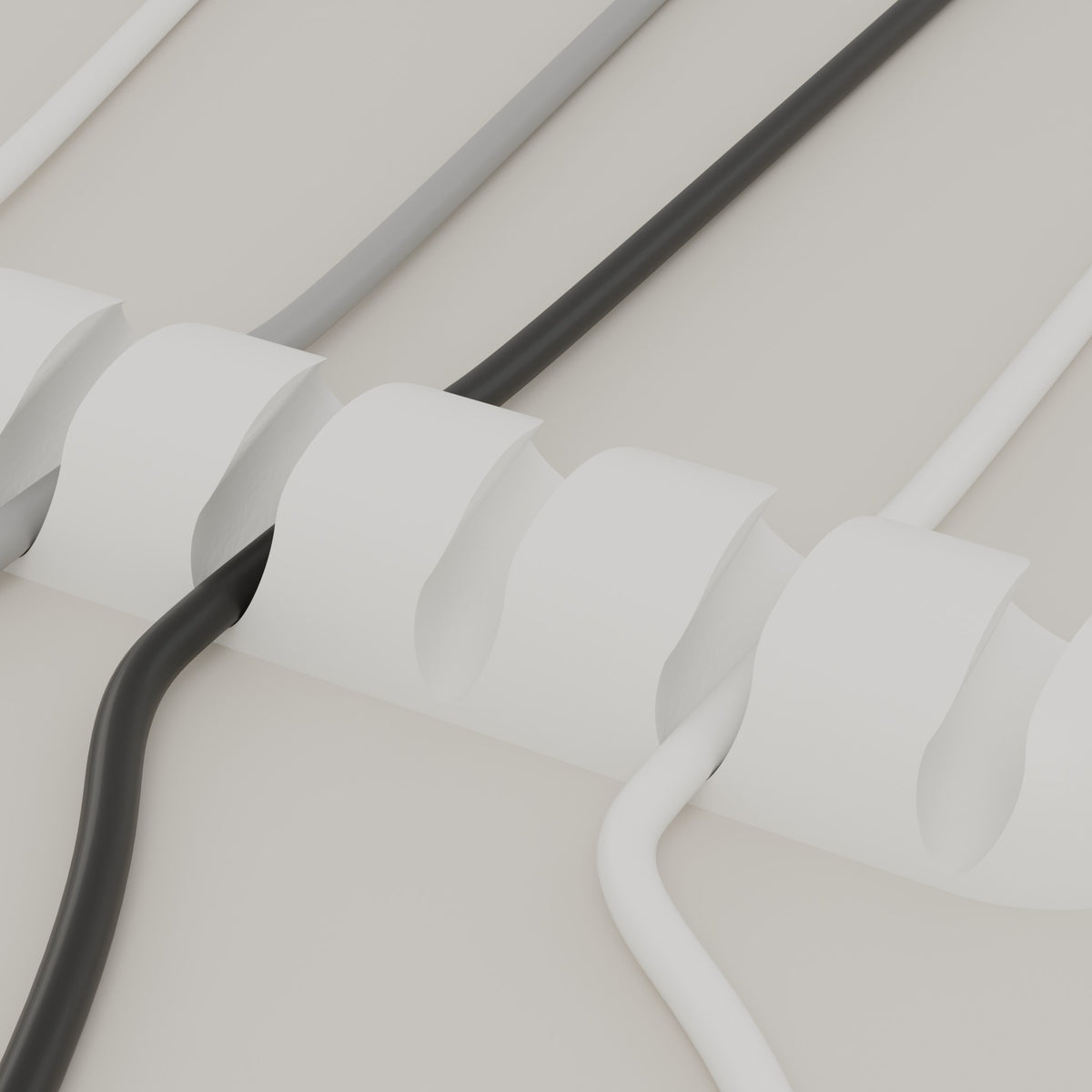 Close up of the cable organiser slots