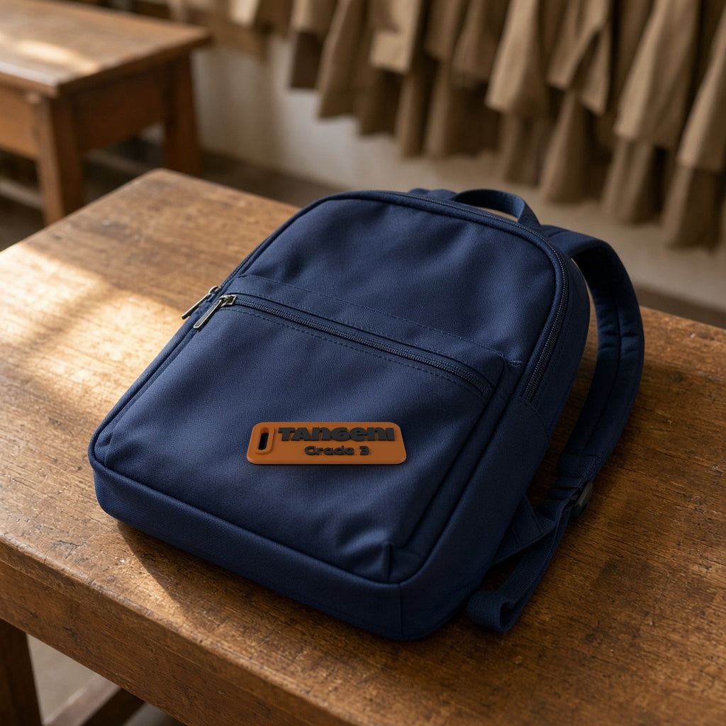 Windhoek 3D school bag name tag on a backpack
