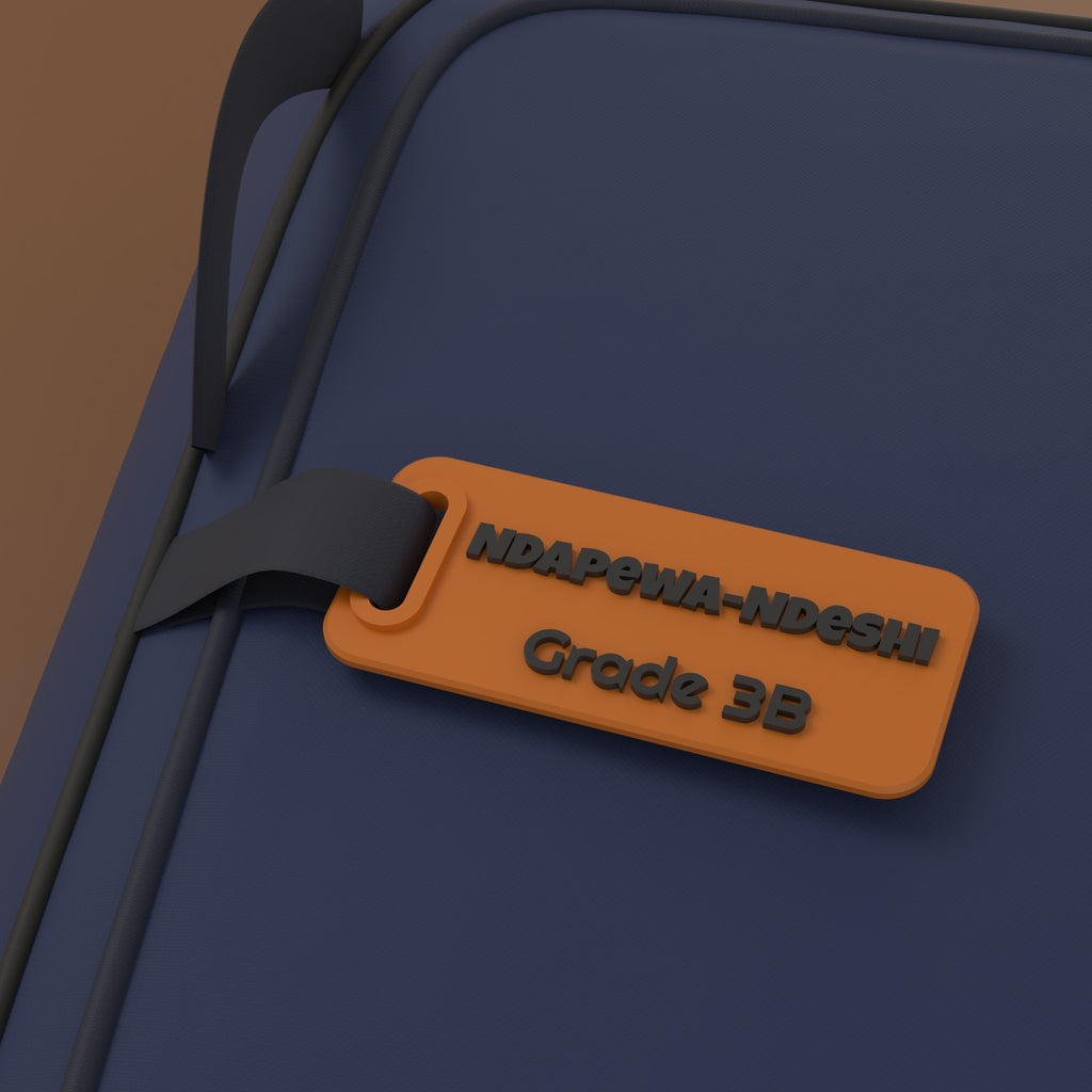 Windhoek 3D school bag name tag with a long name on a backpack loop