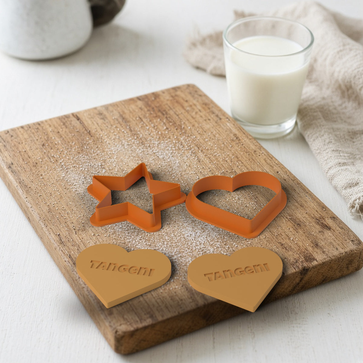 Windhoek 3D cookie cutter with cookies on a board